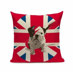 Taie d’oreiller Bulldog rockeur & Union Jack