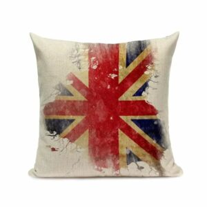 Taie d’oreiller Union Jack effet vintage et éclaté