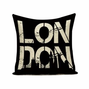 Taie d’oreiller noire typographie LONDON
