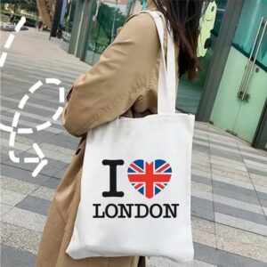 Tote bag blanc "I ♥ London"