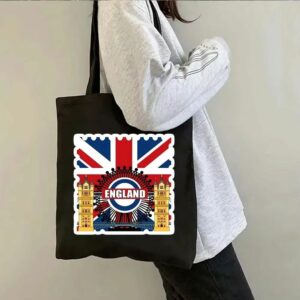 Tote bag noir England London Eye