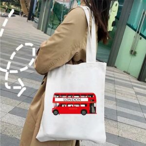 Tote bag blanc Bus Routemaster