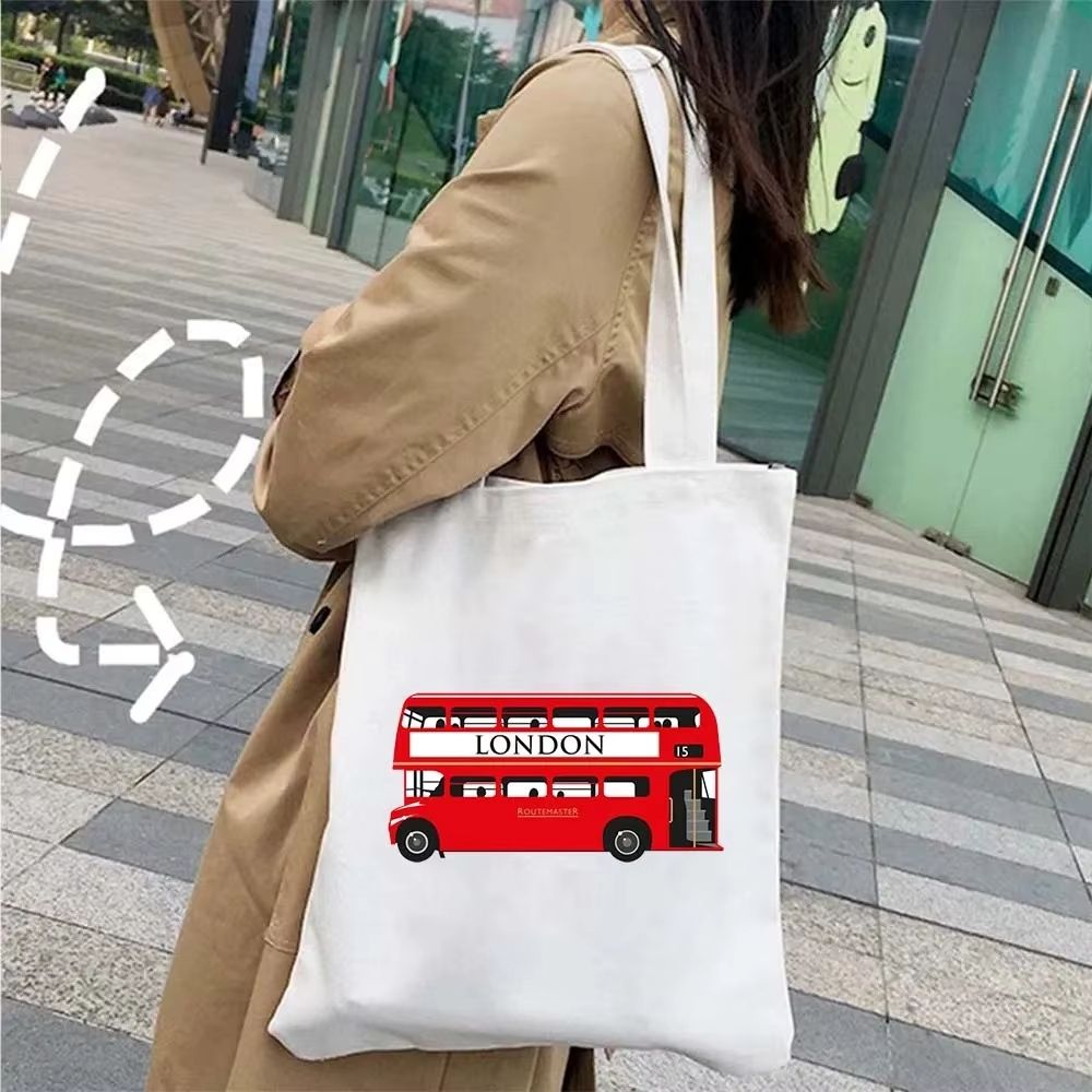 Tote bag blanc Bus Routemaster