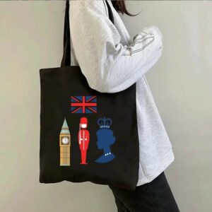 Sac tote bag noir Big Ben, Reine et Garde