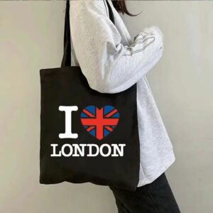 Tote bag noir I love London & Union Jack