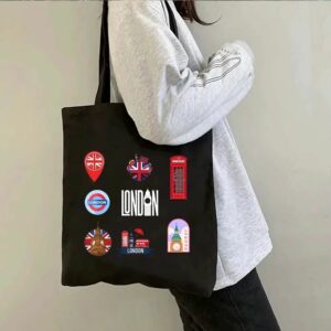 Tote bag noir Icones Londoniennes