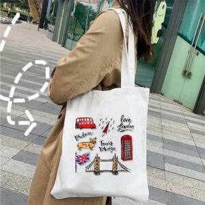 Tote bag blanc Doodle British