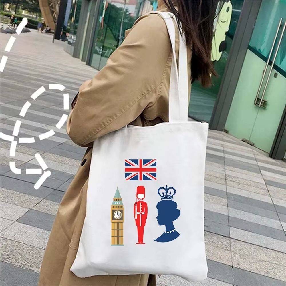 Tote bag blanc monuments & icones d'Angleterre