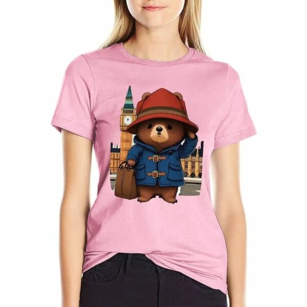 T-shirt rose ourson et monument londonien