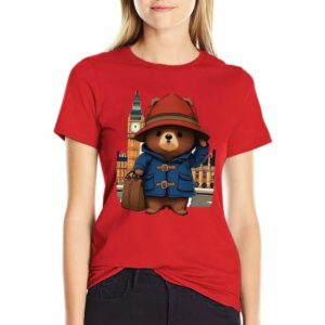 T-shirt rouge ourson devant Big Ben