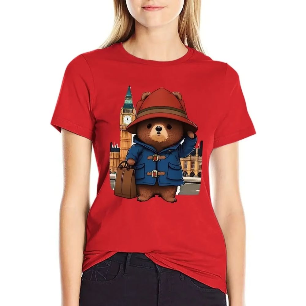 T-shirt rouge ourson devant Big Ben