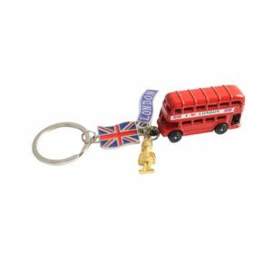 Porte-clé bus anglais + drapeaux + garde royal