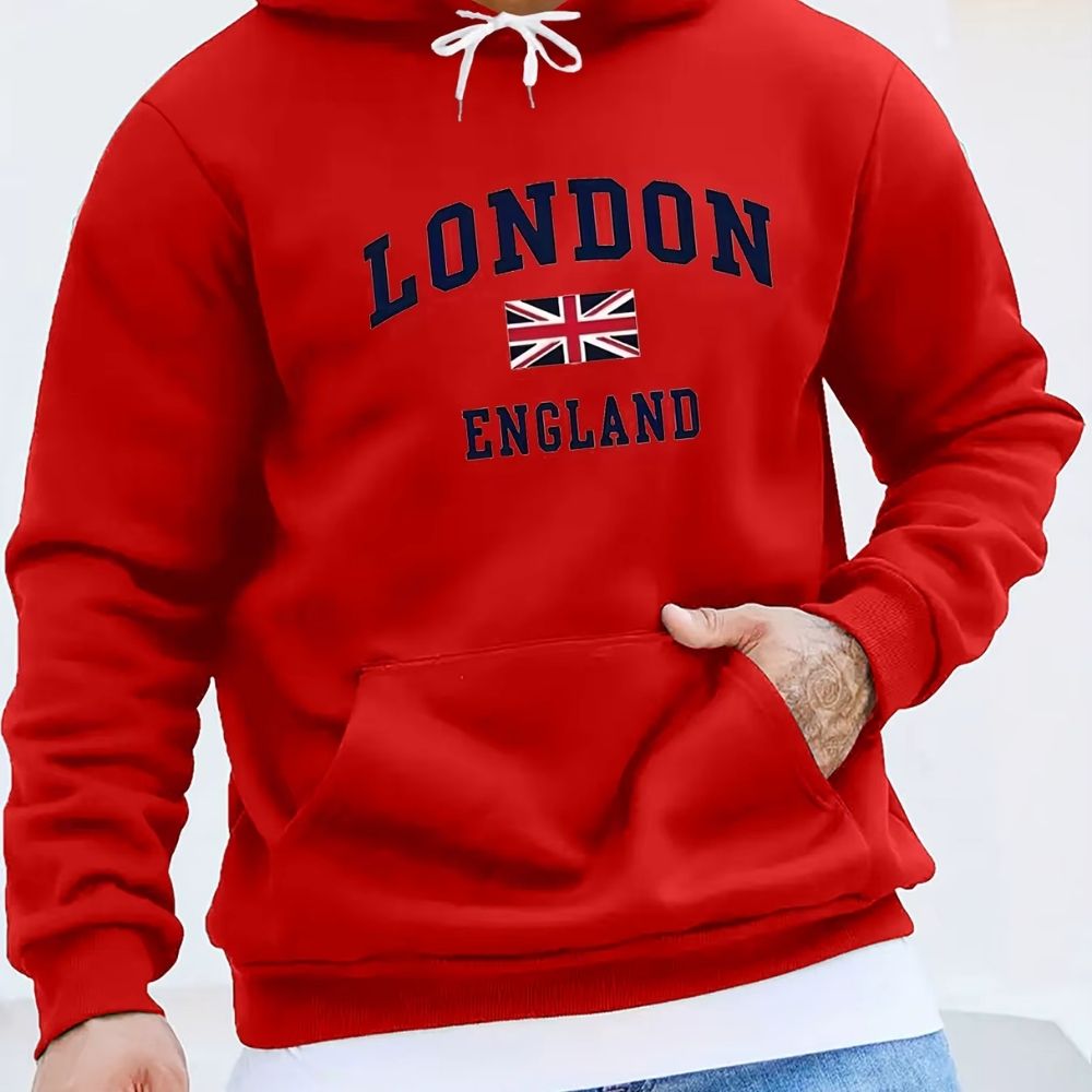 Sweat à capuche rouge London England
