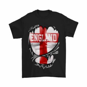 T-shirt noir England effet torse musclé