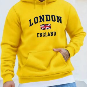 Sweat à capuche jaune London England