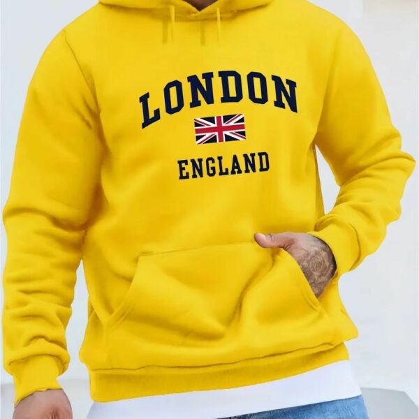 Sweat à capuche jaune London England