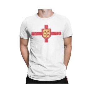 T-shirt blanc croix anglaise et blason des trois lions