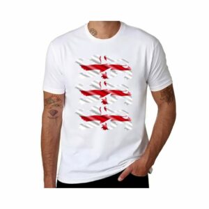T-shirt blanc effet griffé drapeau Angleterre