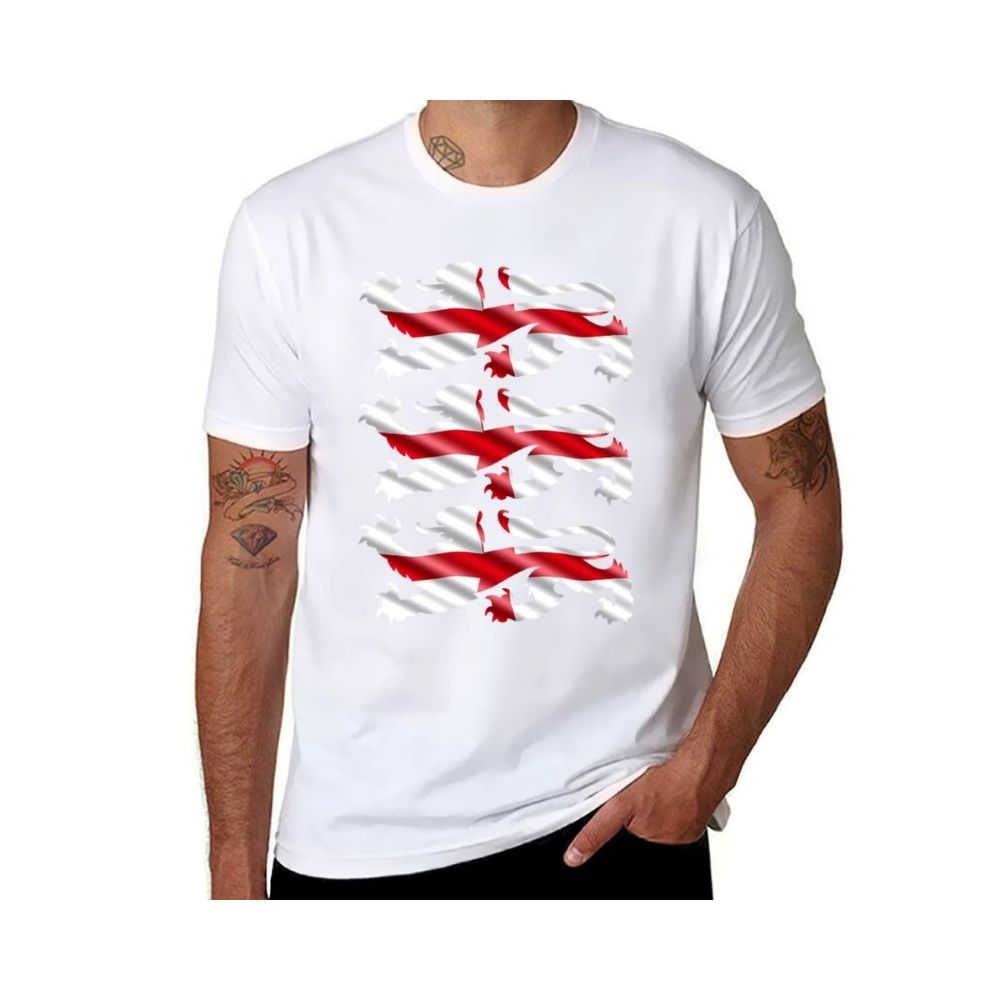T-shirt blanc effet griffé drapeau Angleterre