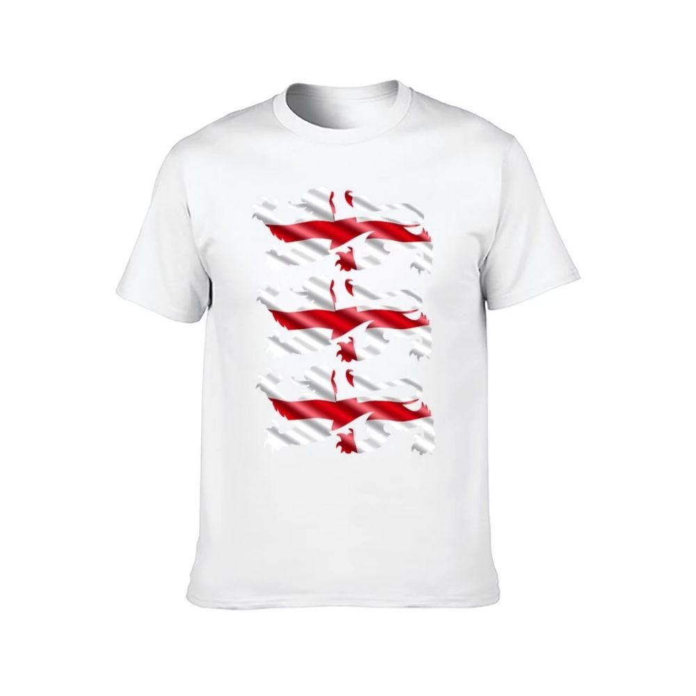T-shirt blanc effet griffé drapeau Angleterre – Image 2