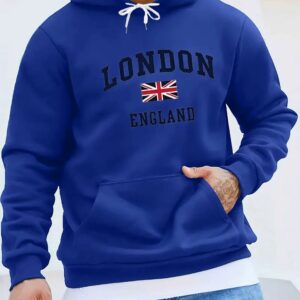 Sweat à capuche bleu London England