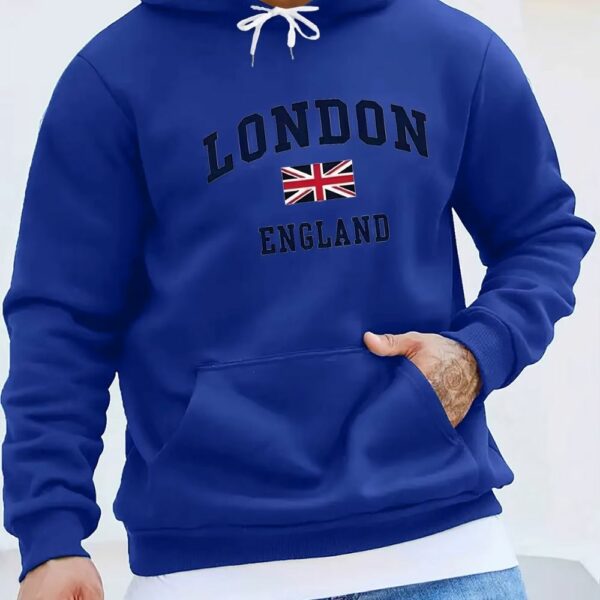 Sweat à capuche bleu London England