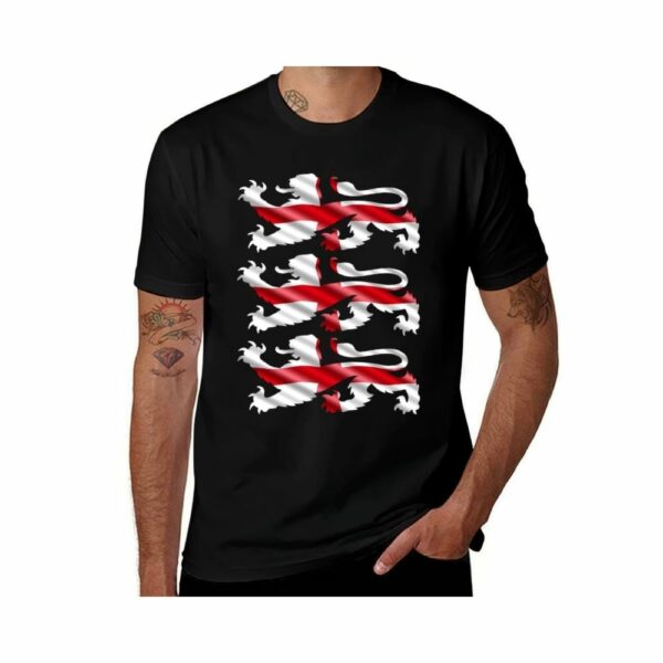 T-shirt noir Lions et Croix de Saint George