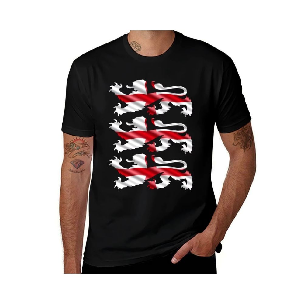 T-shirt noir Lions et Croix de Saint George