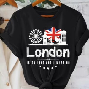 T-shirt noir London Skyline – "London is Calling"