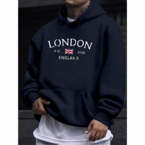 Sweat à capuche anglais bleu nuit - England