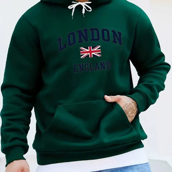 Sweat à capuche vert London England