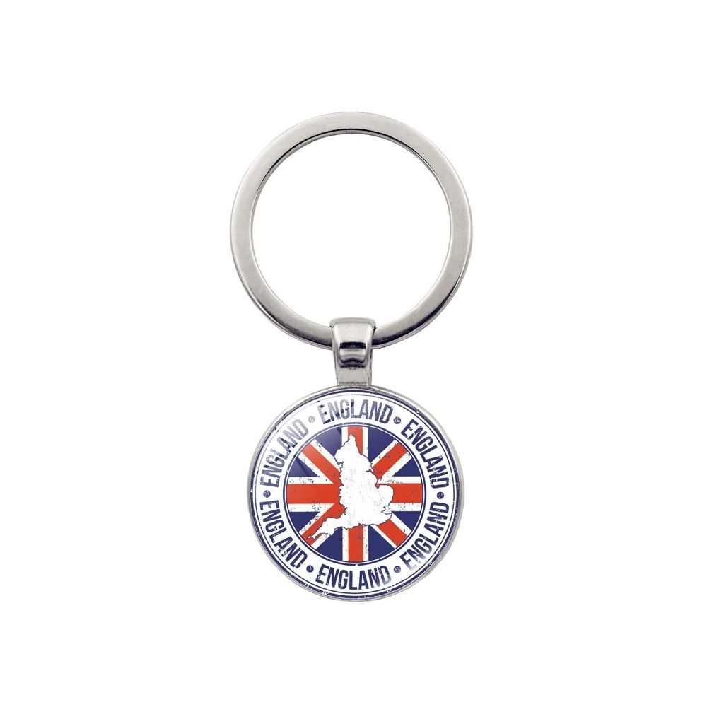 Porte-clé carte d’Angleterre sur fond Union Jack