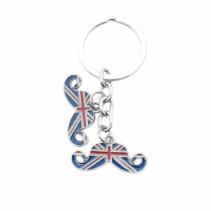 Porte-clé moustache Union Jack double