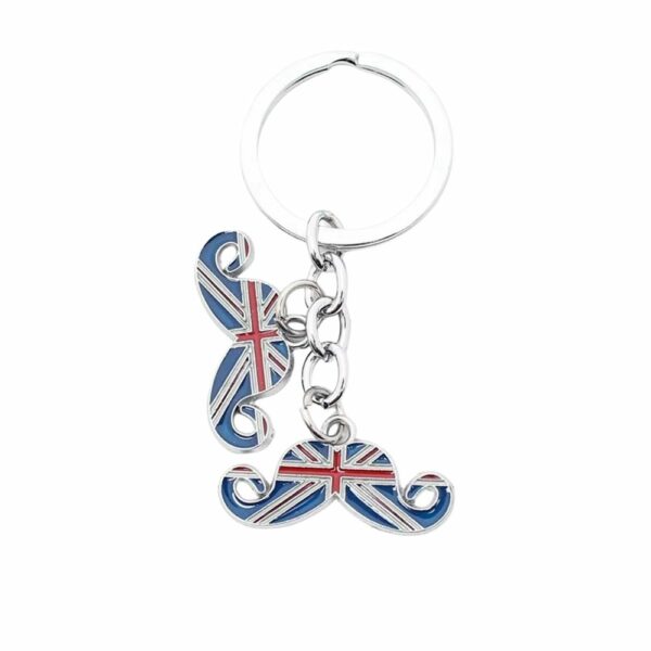 Porte-clé moustache Union Jack double