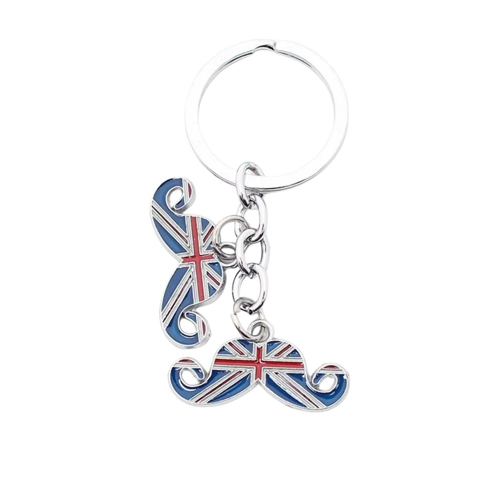 Porte-clé moustache Union Jack double