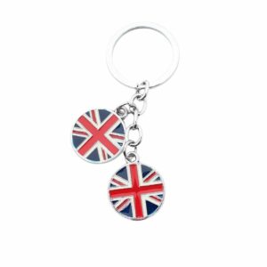 Porte-clé double rond Union Jack
